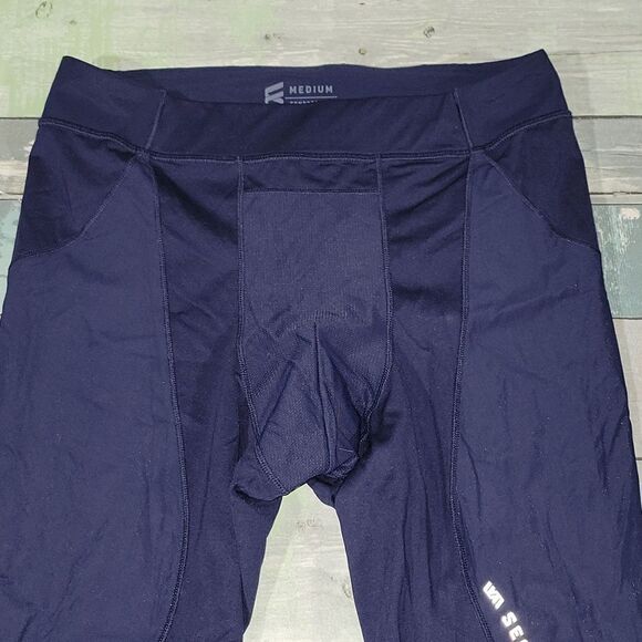 Second Skin Navy Compression Leggings sz Medium - Picture 2 of 3